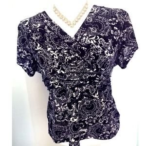 Paisley Blouse by Charter Club / Black and White